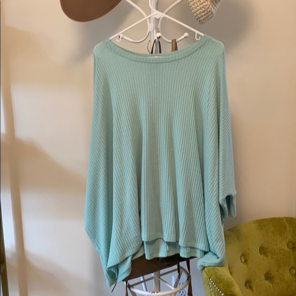 Teal bell sleeve sweater